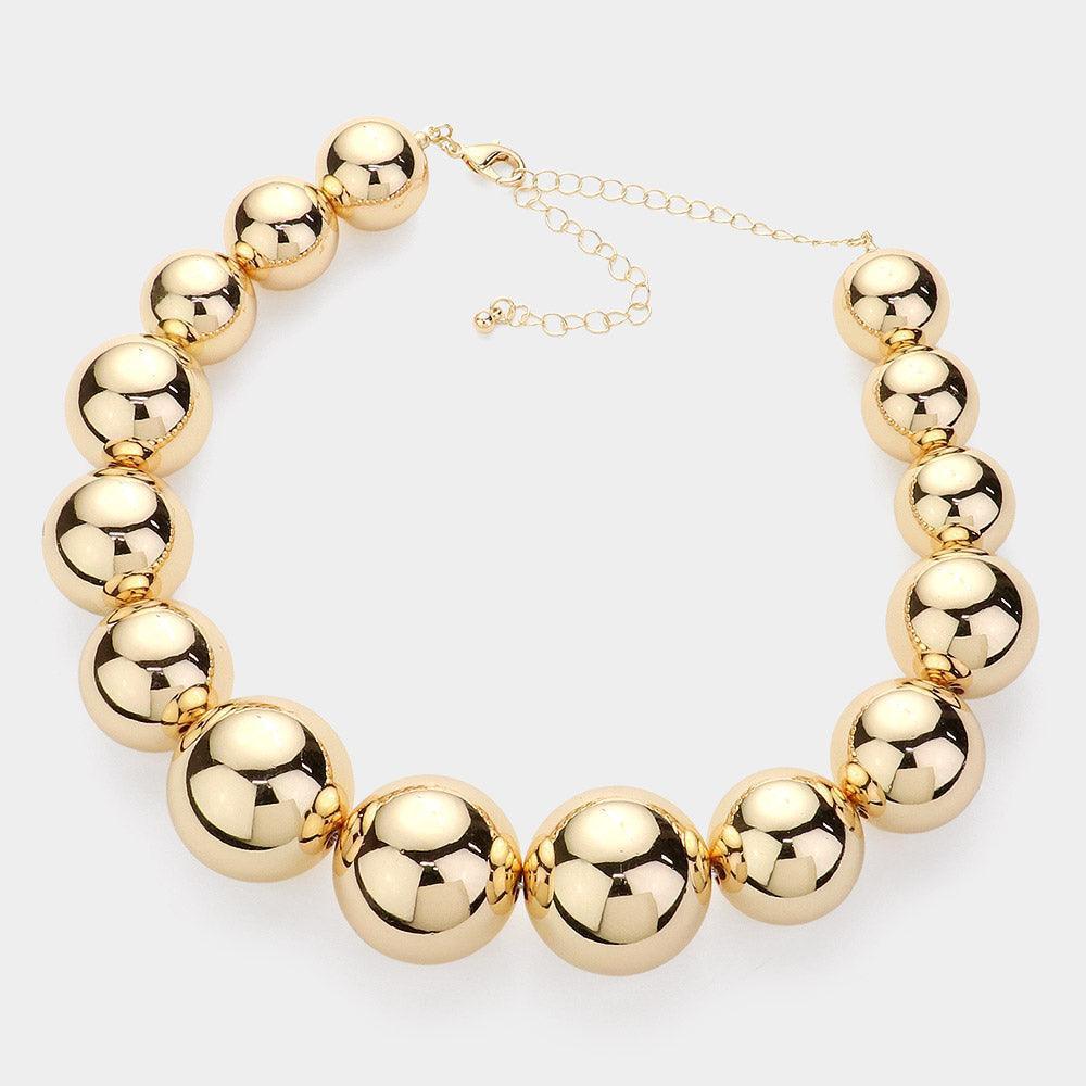 Gold Metal Ball Necklace - Jewelry Store by Erik Rayo