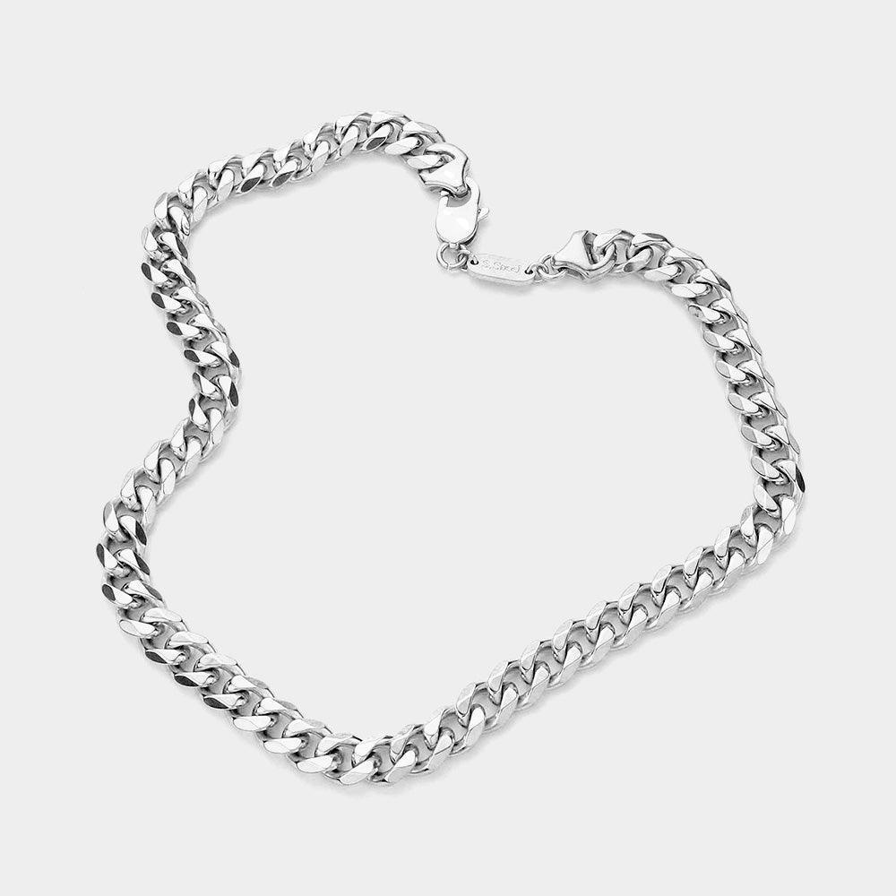Stainless Steel 18 Inch 8mm 6 Diamond Cut Cuban Chain Necklace - Jewelry Store by Erik Rayo