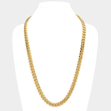 Load image into Gallery viewer, Gold 18K Gold Dipped Stainless Steel 30 Inch 8mm 6 Diamond Cut Cuban Chain Necklace
