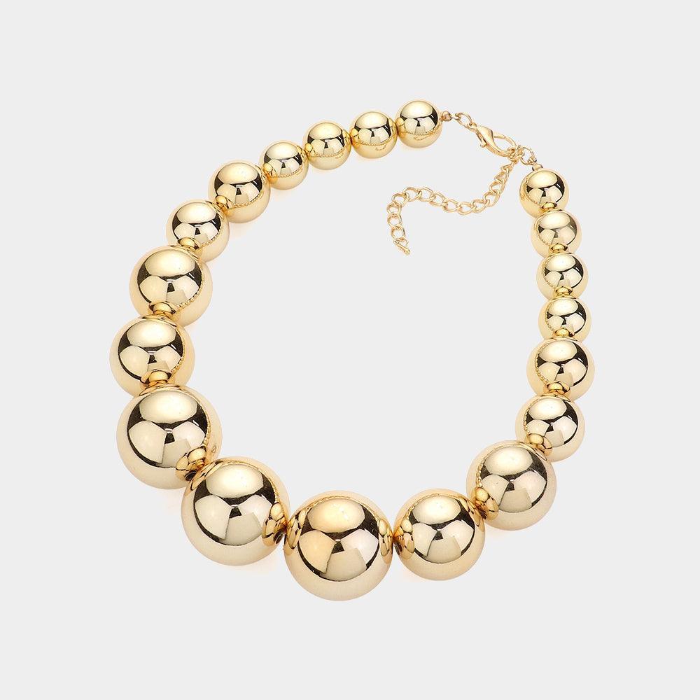 Gold Metal Ball Necklace - Jewelry Store by Erik Rayo