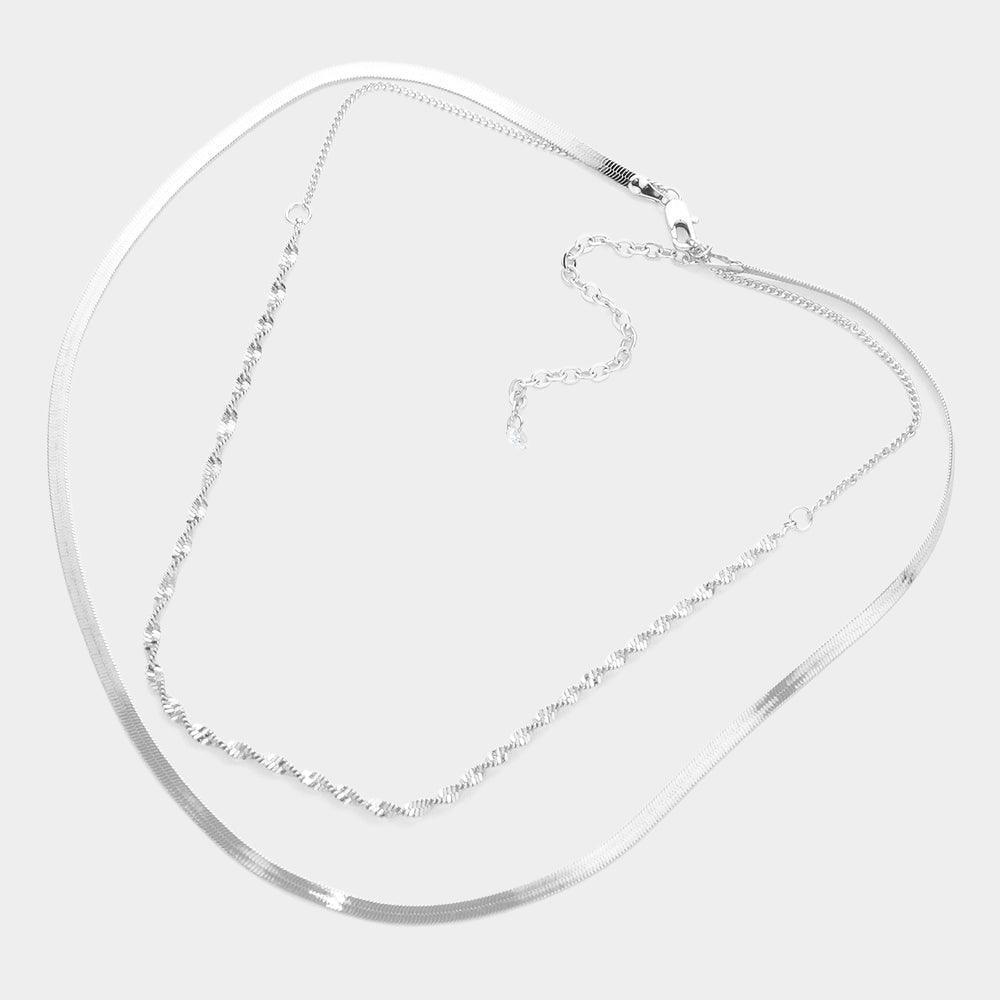 Brass Metal Chain Double Layered Necklace - Jewelry Store by Erik Rayo