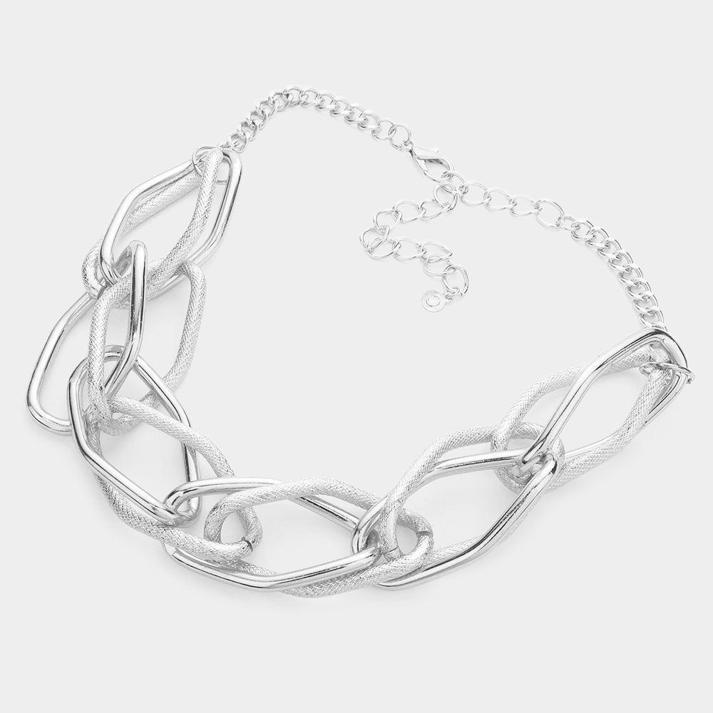 Wavy Open Metal Link Necklace - Jewelry Store by Erik Rayo