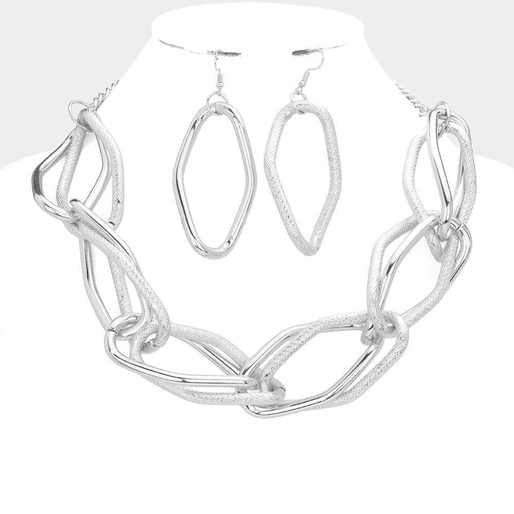 Wavy Open Metal Link Necklace - Jewelry Store by Erik Rayo