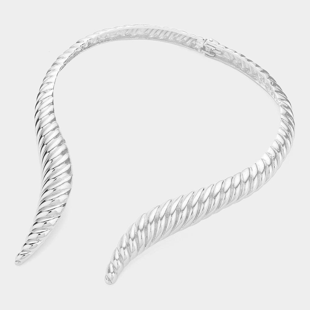 Textured Metal Choker Necklace - Jewelry Store by Erik Rayo