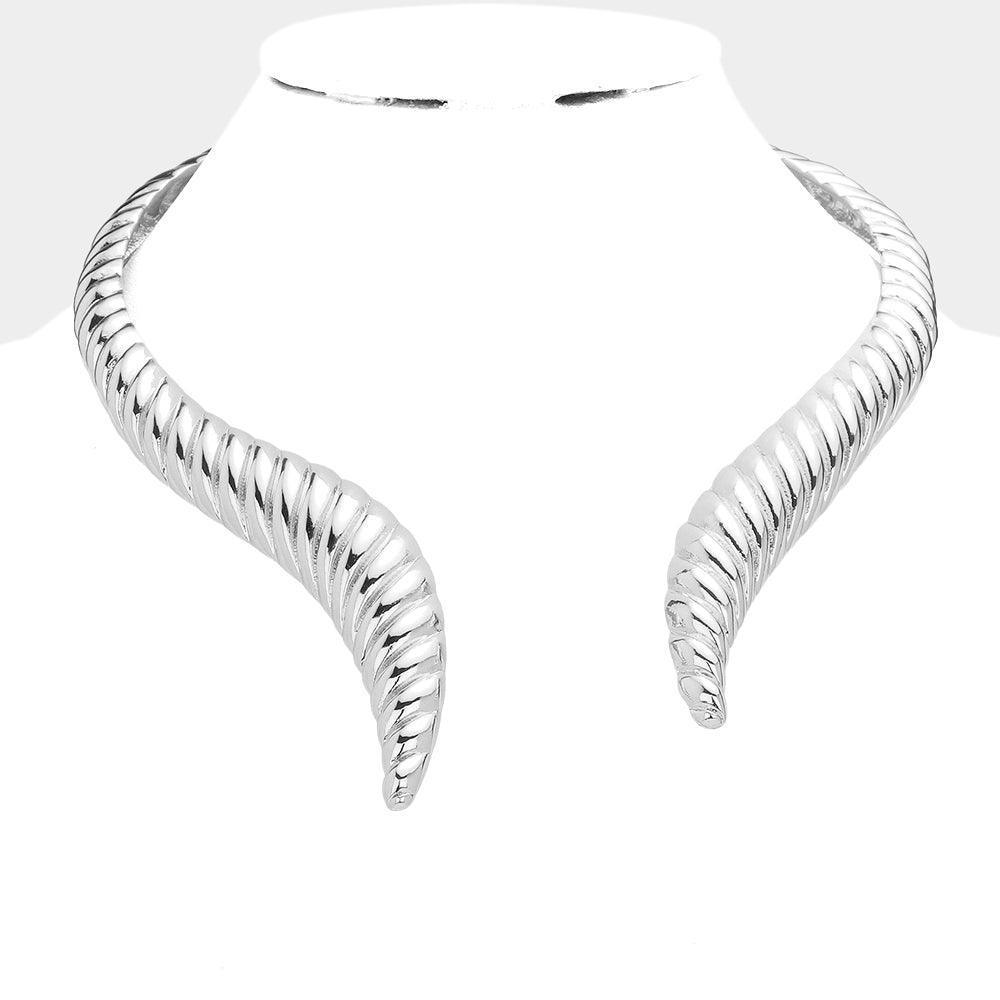 Textured Metal Choker Necklace - Jewelry Store by Erik Rayo
