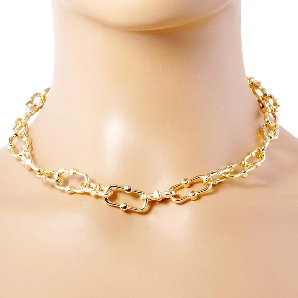 Gold Gold Dipped Hardware Metal Chain Necklace - Jewelry Store by Erik Rayo