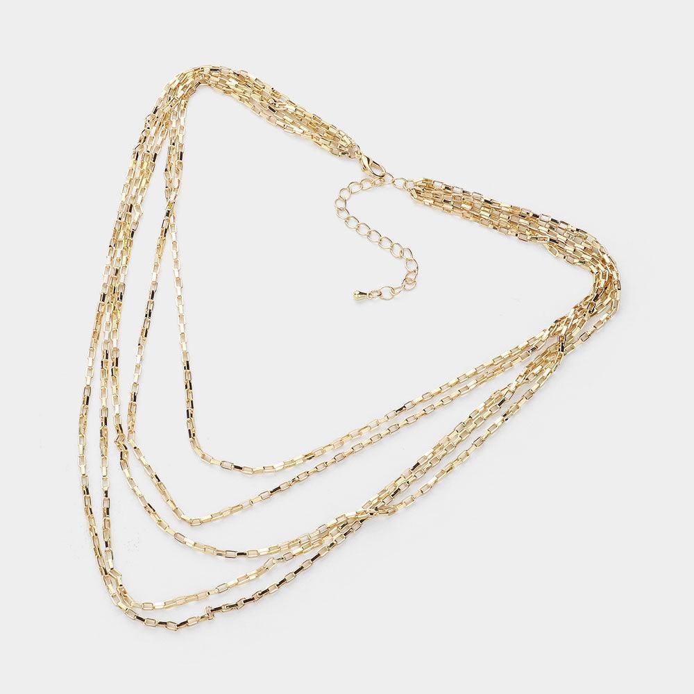 Gold Meta Chain Multi Layered Necklace - Jewelry Store by Erik Rayo