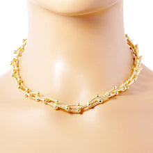 Load image into Gallery viewer, Gold Gold Dipped Textured Metal Hardware Chain Necklace
