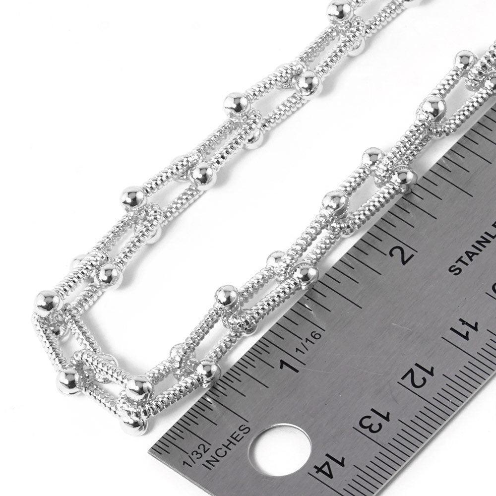 Gold White Gold Dipped Textured Metal Hardware Chain Necklace - Jewelry Store by Erik Rayo