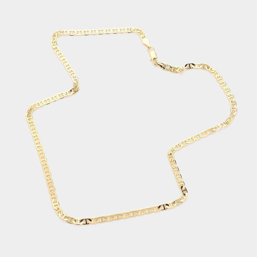 Gold Gold Plated 18 Inch 4mm Mariner Metal Chain Necklace - Jewelry Store by Erik Rayo