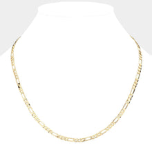 Load image into Gallery viewer, Gold Gold Plated 20 Inch 4mm Figaro Metal Chain Necklace
