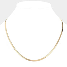 Load image into Gallery viewer, Gold Gold Plated 20 Inch 4mm Herringbone Metal Chain Necklace
