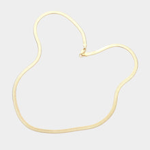 Load image into Gallery viewer, Gold Gold Plated 20 Inch 4mm Herringbone Metal Chain Necklace
