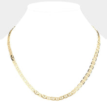 Load image into Gallery viewer, Gold Gold Plated 20 Inch 4mm Mariner Metal Chain Necklace
