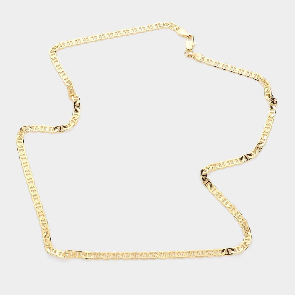 Gold Gold Plated 20 Inch 4mm Mariner Metal Chain Necklace - Jewelry Store by Erik Rayo