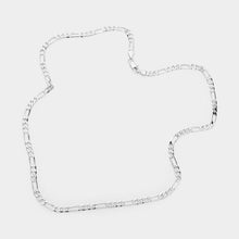 Load image into Gallery viewer, Silver Plated 20 Inch 4mm Figaro Metal Chain Necklace
