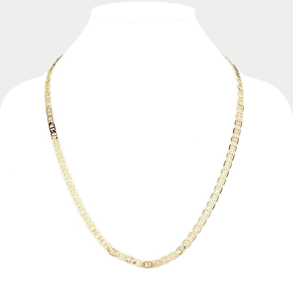 Gold Gold Plated 24 Inch 4mm Mariner Metal Chain Necklace - Jewelry Store by Erik Rayo