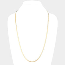 Load image into Gallery viewer, Gold Gold Plated 30 Inch 4mm Herringbone Metal Chain Necklace
