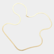 Load image into Gallery viewer, Gold Gold Plated 30 Inch 4mm Herringbone Metal Chain Necklace
