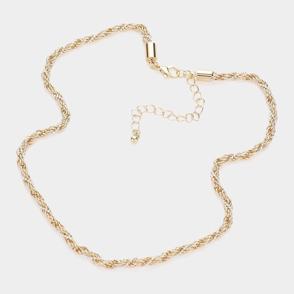 Gold Twisted Metal Chain Necklace - Jewelry Store by Erik Rayo