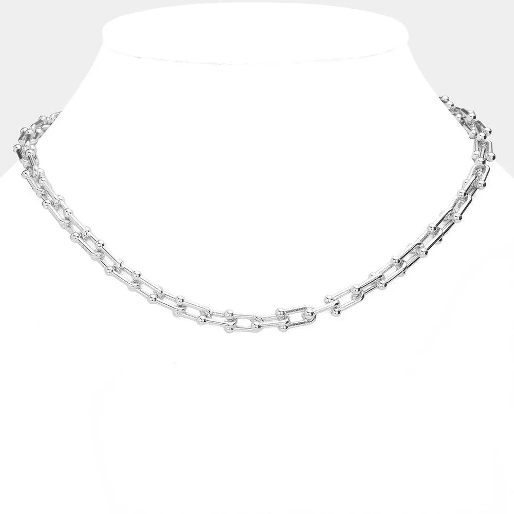 U Metal Link Chain Necklace - Jewelry Store by Erik Rayo