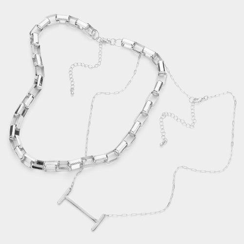 2PCS - Abstract Metal Pendant Link Necklaces - Jewelry Store by Erik Rayo