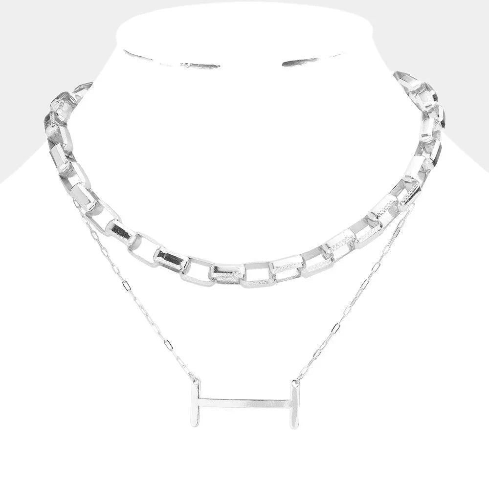 2PCS - Abstract Metal Pendant Link Necklaces - Jewelry Store by Erik Rayo