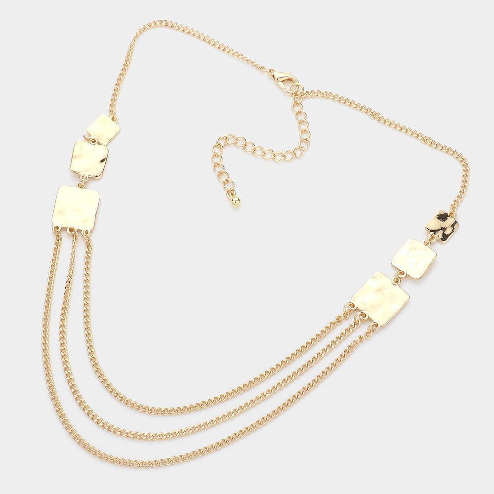 Gold Triple Chain Layered Necklace - Jewelry Store by Erik Rayo