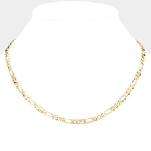 Load image into Gallery viewer, Gold Gold Plated 18 Inch 5mm Figaro Metal Chain Necklace
