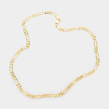 Load image into Gallery viewer, Gold Gold Plated 18 Inch 5mm Figaro Metal Chain Necklace
