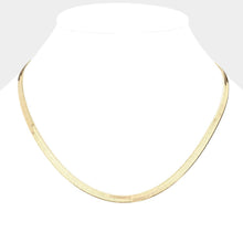 Load image into Gallery viewer, Gold Gold Plated 18 Inch 5mm Herringbone Metal Chain Necklace
