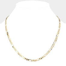 Load image into Gallery viewer, Gold Gold Plated 20 Inch 5mm Figaro Metal Chain Necklace
