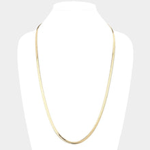 Load image into Gallery viewer, Gold Gold Plated 30 Inch 5mm Herringbone Metal Chain Necklace
