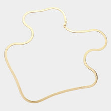 Load image into Gallery viewer, Gold Gold Plated 30 Inch 5mm Herringbone Metal Chain Necklace
