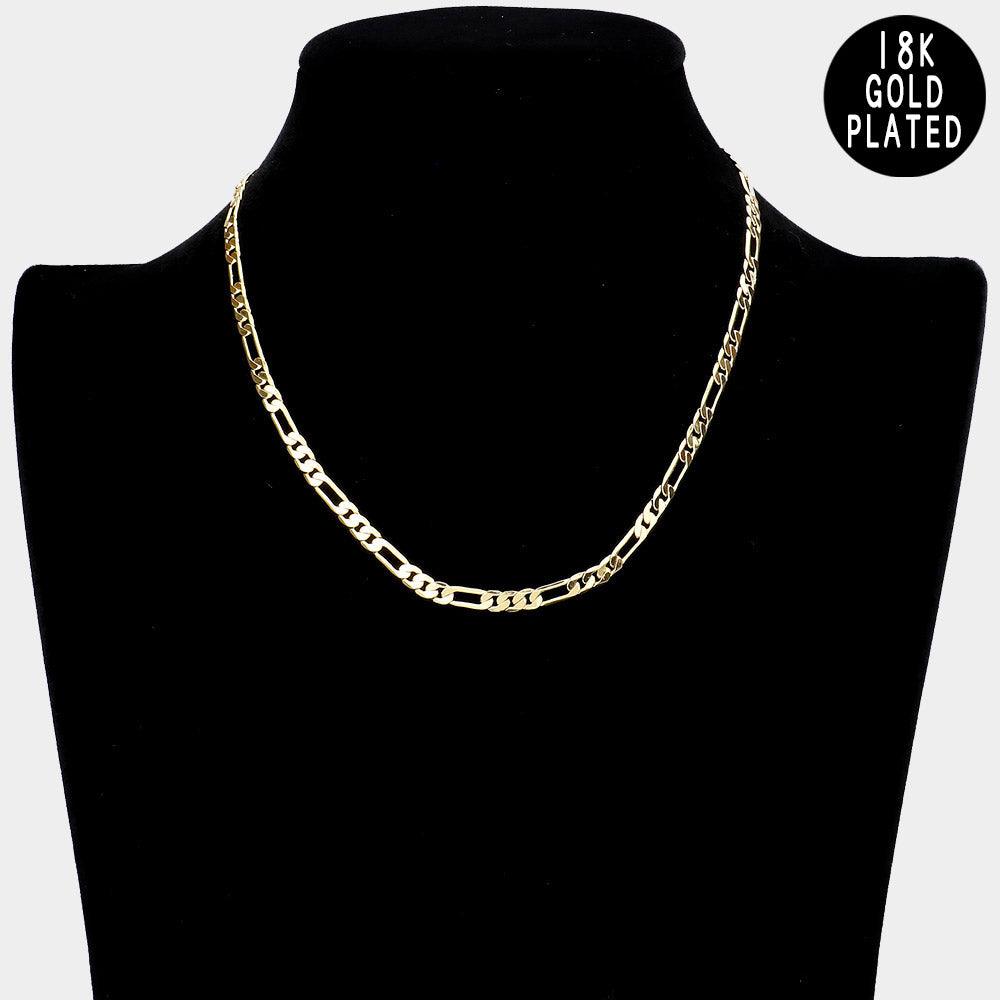 Gold 18K Gold Plated Metal Chain Necklace