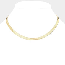 Load image into Gallery viewer, Gold Gold Plated 16 Inch 6mm Herringbone Metal Chain Necklace
