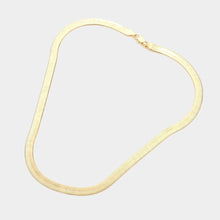 Load image into Gallery viewer, Gold Gold Plated 16 Inch 6mm Herringbone Metal Chain Necklace
