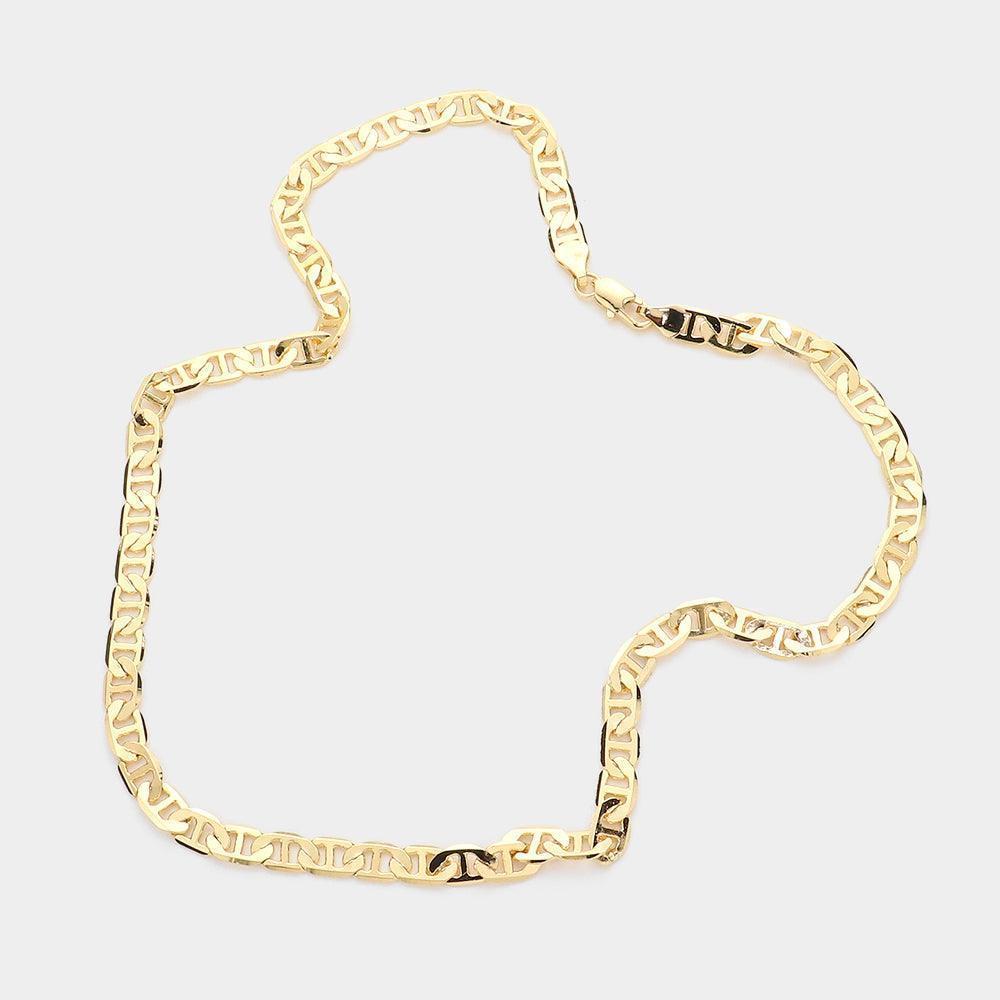 Gold Gold Plated 18 Inch 6mm Mariner Metal Chain Necklace - Jewelry Store by Erik Rayo