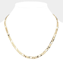 Load image into Gallery viewer, Gold Gold Plated 20 Inch 6mm Figaro Metal Chain Necklace
