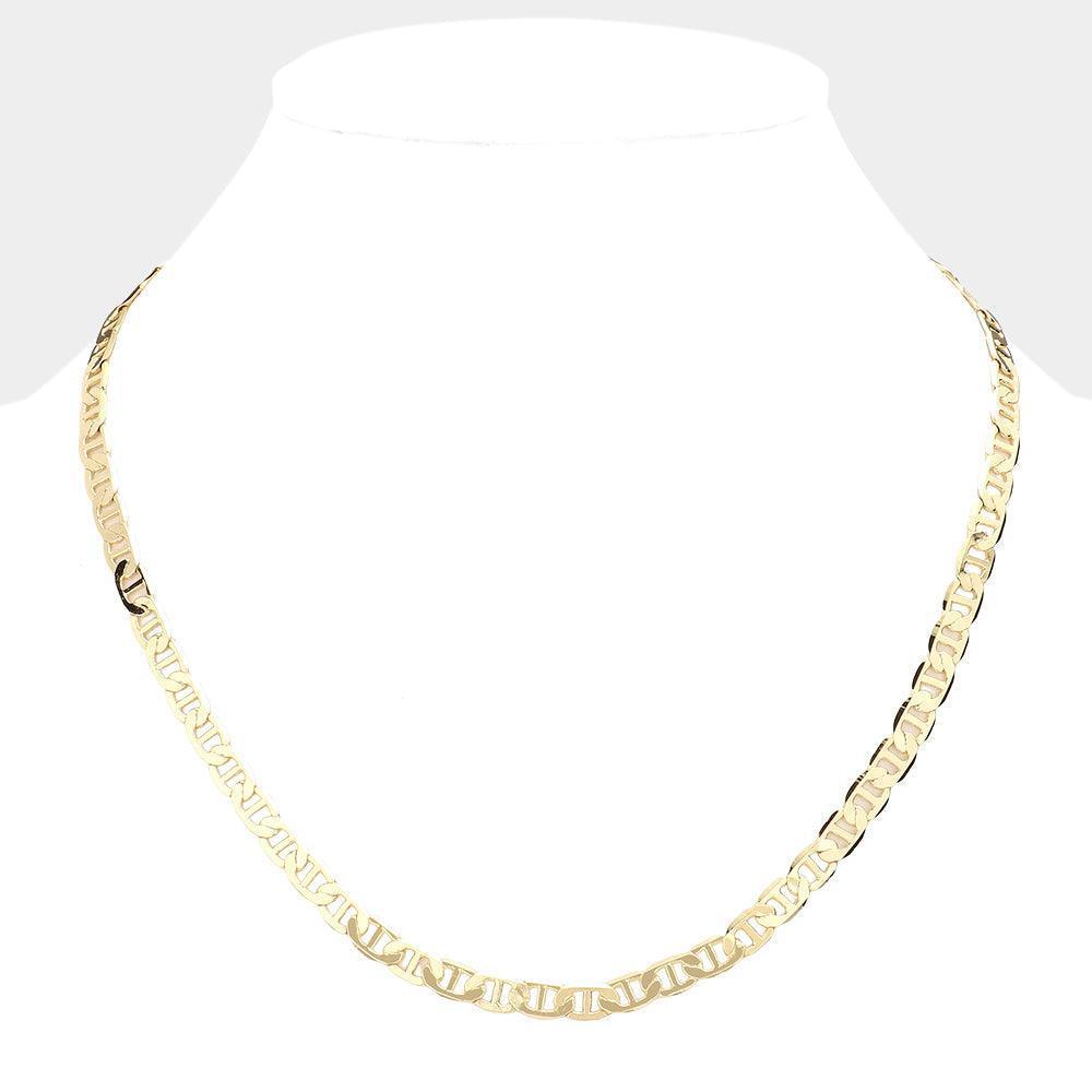 Gold Gold Plated 20 Inch 6mm Mariner Metal Chain Necklace - Jewelry Store by Erik Rayo