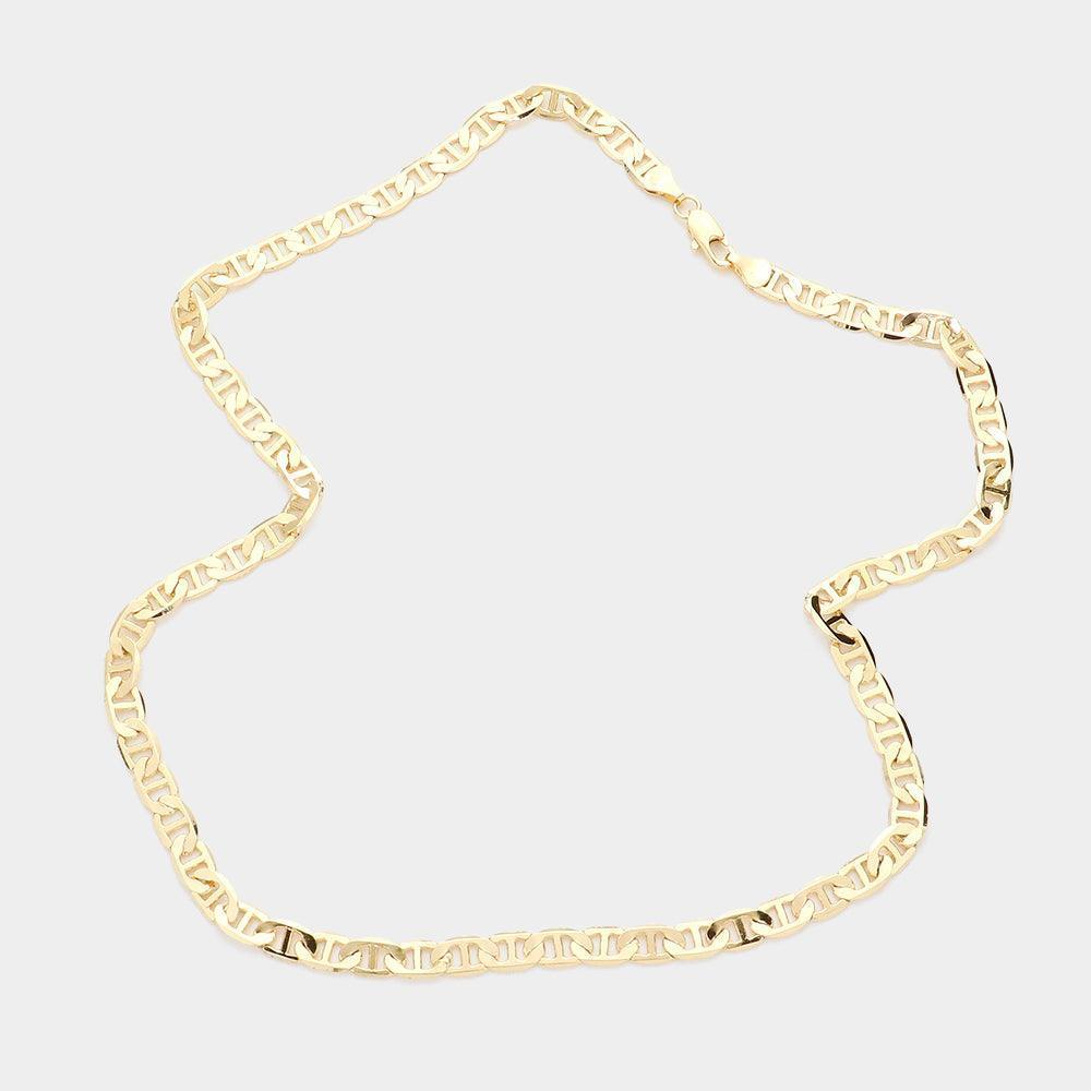 Gold Gold Plated 20 Inch 6mm Mariner Metal Chain Necklace - Jewelry Store by Erik Rayo