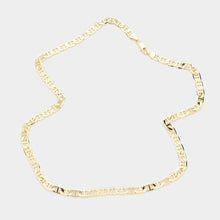 Load image into Gallery viewer, Gold Gold Plated 20 Inch 6mm Mariner Metal Chain Necklace
