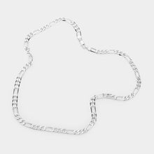 Load image into Gallery viewer, Silver Plated 20 Inch 6mm Figaro Metal Chain Necklace
