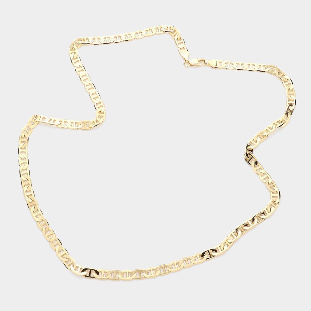 Gold Gold Plated 24 Inch 6mm Mariner Metal Chain Necklace - Jewelry Store by Erik Rayo