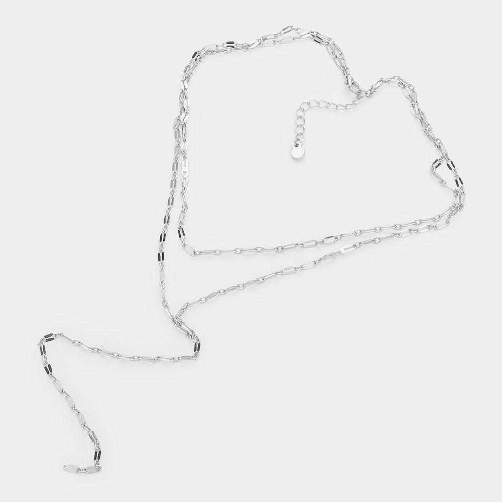 Dropped Metal Chain Double Layered Y Necklace - Jewelry Store by Erik Rayo
