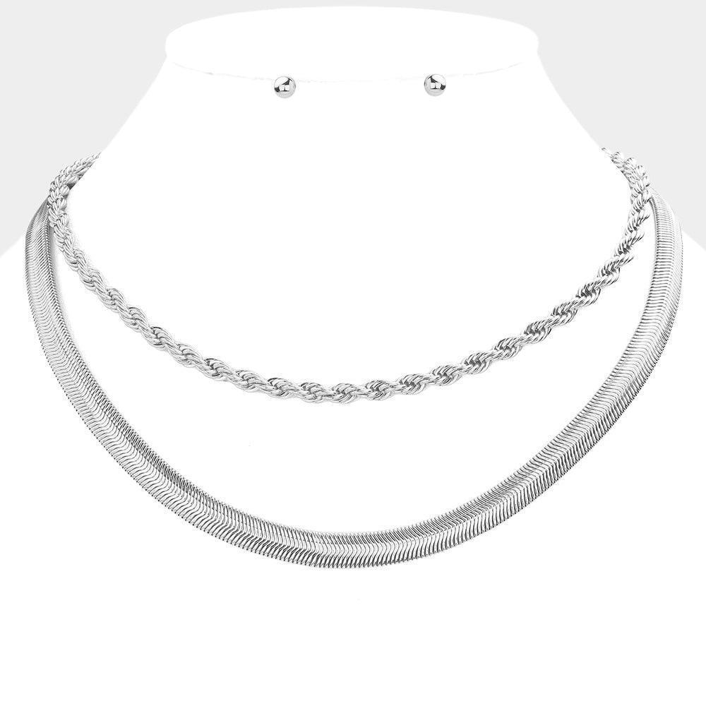 2 Piece Metal Chain Necklaces - Jewelry Store by Erik Rayo