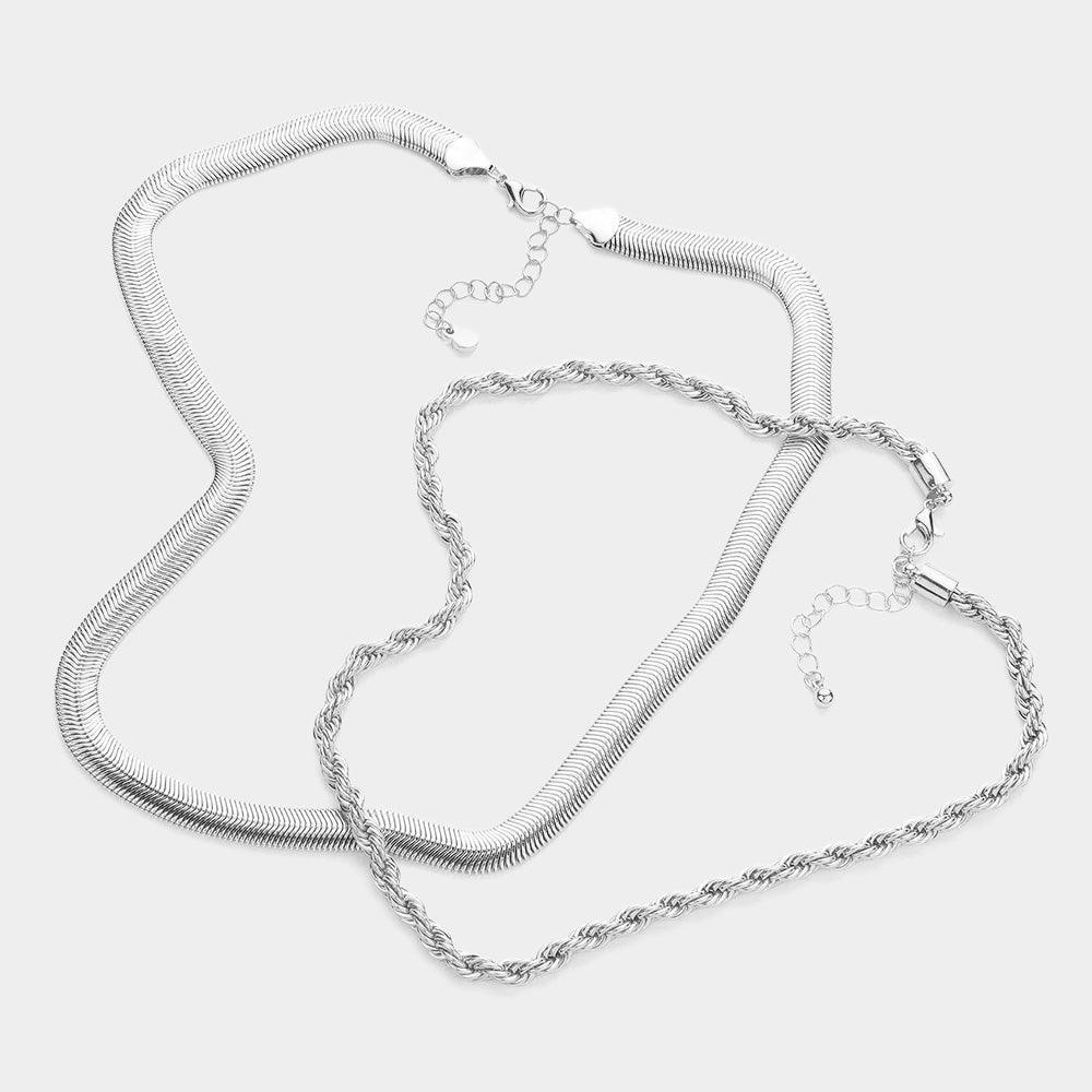 2 Piece Metal Chain Necklaces - Jewelry Store by Erik Rayo