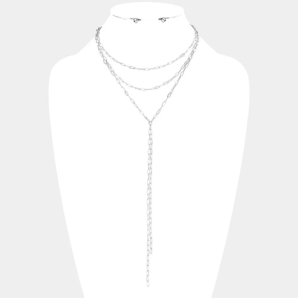 Open Metal Oval Link Y Necklace - Jewelry Store by Erik Rayo
