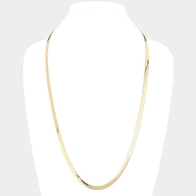 Load image into Gallery viewer, Gold Gold Plated 30 Inch 6mm Herringbone Metal Chain Necklace
