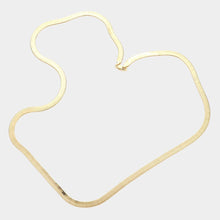 Load image into Gallery viewer, Gold Gold Plated 30 Inch 6mm Herringbone Metal Chain Necklace
